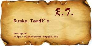 Ruska Tamás névjegykártya